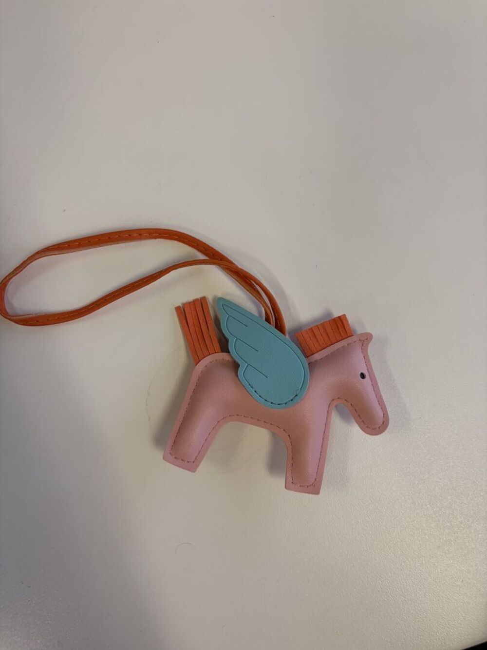Pink Pegasus Leather Horse Bag Charm
